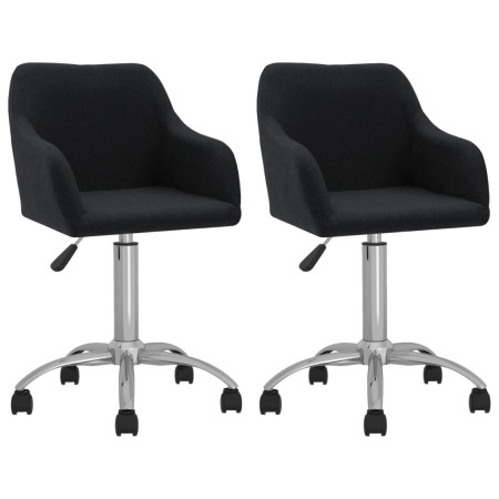 Sillas de comedor giratorias 2 unidades tela negro de vidaXL, Sillas de comedor - Ref: Foro24-330635, Precio: 127,09 €, Descu...