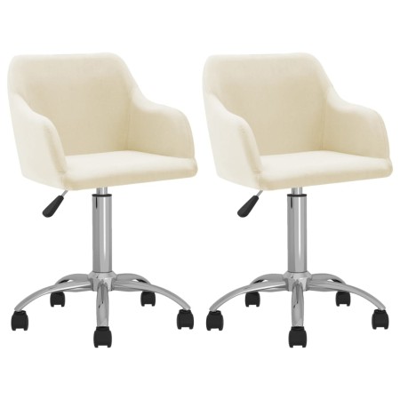 Swivel dining chairs 2 units cream fabric by vidaXL, dining chairs - Ref: Foro24-330636, Price: 128,44 €, Discount: %