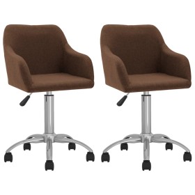 Swivel dining chairs 2 units brown fabric by vidaXL, dining chairs - Ref: Foro24-330637, Price: 127,09 €, Discount: %