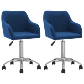 Drehbare Esszimmerstühle, 2 Einheiten, blauer Stoff von vidaXL, Essstühle - Ref: Foro24-330639, Preis: 129,30 €, Rabatt: %