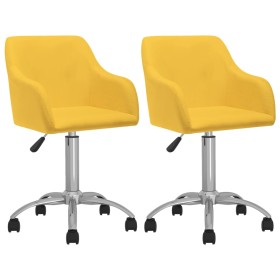 Sillas de comedor giratorias 2 unidades tela amarillo de vidaXL, Sillas de comedor - Ref: Foro24-330641, Precio: 138,99 €, De...