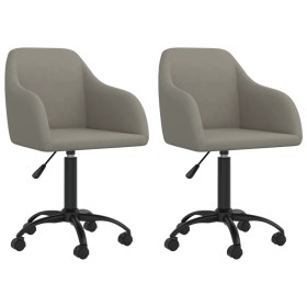 2pcs Light Gray Velvet Swivel Dining Chairs by vidaXL, dining chairs - Ref: Foro24-330668, Price: 126,75 €, Discount: %