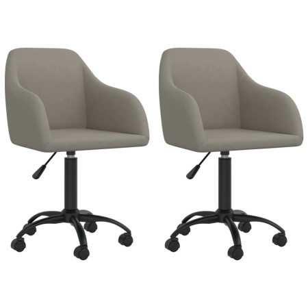 2pcs Light Gray Velvet Swivel Dining Chairs by vidaXL, dining chairs - Ref: Foro24-330668, Price: 126,75 €, Discount: %