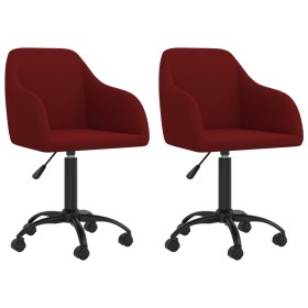 2pcs Red Wine Red Velvet Swivel Dining Chairs by vidaXL, dining chairs - Ref: Foro24-330673, Price: 126,75 €, Discount: %