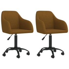 Swivel dining chairs 2 pcs brown velvet by vidaXL, dining chairs - Ref: Foro24-330676, Price: 126,75 €, Discount: %