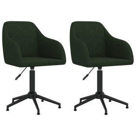 Swivel dining chairs 2 units dark green velvet by vidaXL, dining chairs - Ref: Foro24-330692, Price: 150,52 €, Discount: %