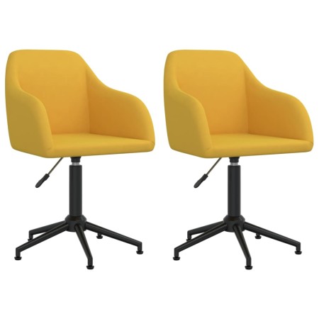 Sillas de comedor giratorias 2 uds terciopelo amarillo de vidaXL, Sillas de comedor - Ref: Foro24-330697, Precio: 128,99 €, D...