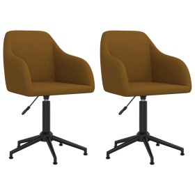 Swivel dining chairs 2 units brown velvet by vidaXL, dining chairs - Ref: Foro24-330698, Price: 127,99 €, Discount: %