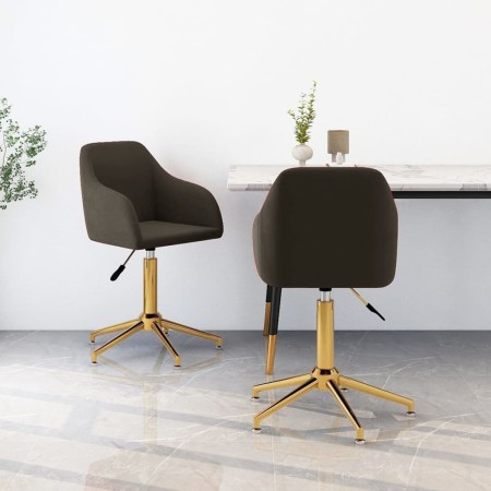 Swivel dining chairs 2 units dark gray velvet by vidaXL, dining chairs - Ref: Foro24-330713, Price: 118,93 €, Discount: %