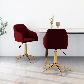 Swivel dining chairs 2 units red velvet by vidaXL, dining chairs - Ref: Foro24-330717, Price: 144,99 €, Discount: %