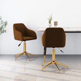 Swivel dining chairs 2 units brown velvet by vidaXL, dining chairs - Ref: Foro24-330720, Price: 142,22 €, Discount: %