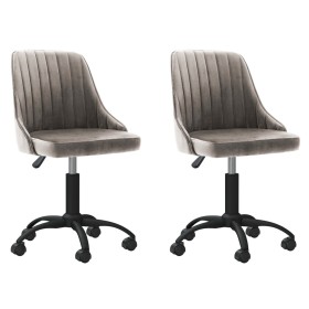 2pcs Light Gray Velvet Swivel Dining Chairs by vidaXL, dining chairs - Ref: Foro24-330756, Price: 126,57 €, Discount: %