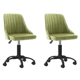 Swivel dining chairs 2 units light green velvet by vidaXL, dining chairs - Ref: Foro24-330759, Price: 128,99 €, Discount: %