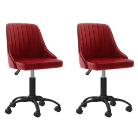 2pcs Red Wine Red Velvet Swivel Dining Chairs by vidaXL, dining chairs - Ref: Foro24-330761, Price: 126,99 €, Discount: %