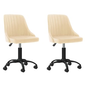 Swivel dining chairs 2 units cream velvet by vidaXL, dining chairs - Ref: Foro24-330765, Price: 127,35 €, Discount: %