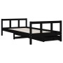 Children's bed frame with black wooden drawers 90x190 cm by vidaXL, Cribs and beds for children - Ref: Foro24-834419, Price: ...