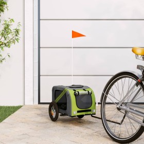 Pet Bicycle Trailer Iron Oxford Cloth Green Gray by vidaXL, pet strollers - Ref: Foro24-93871, Price: 129,99 €, Discount: %