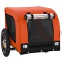 Haustier-Fahrradanhänger, Eisen-Oxford-Gewebe, Orange und Schwarz von vidaXL, Kinderwagen für Haustiere - Ref: Foro24-93991, ...