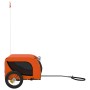 Haustier-Fahrradanhänger, Eisen-Oxford-Gewebe, Orange und Schwarz von vidaXL, Kinderwagen für Haustiere - Ref: Foro24-93991, ...