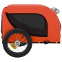 Haustier-Fahrradanhänger, Eisen-Oxford-Gewebe, Orange und Schwarz von vidaXL, Kinderwagen für Haustiere - Ref: Foro24-93991, ...