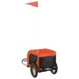 Haustier-Fahrradanhänger, Eisen-Oxford-Gewebe, Orange und Schwarz von vidaXL, Kinderwagen für Haustiere - Ref: Foro24-93991, ...