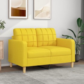 Sofá de 2 plazas de tela amarillo claro 120 cm de vidaXL, Sofás - Ref: Foro24-359088, Precio: 216,99 €, Descuento: %