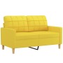 Sofá de 2 plazas de tela amarillo claro 120 cm de vidaXL, Sofás - Ref: Foro24-359088, Precio: 216,38 €, Descuento: %