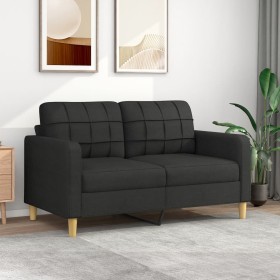 Sofá de 2 plazas de tela negro 140 cm de vidaXL, Sofás - Ref: Foro24-359095, Precio: 226,09 €, Descuento: %