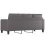 Sofá de 3 plazas de cuero sintético gris 180 cm de vidaXL, Sofás - Ref: Foro24-359124, Precio: 311,65 €, Descuento: %