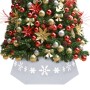 Falda del árbol de Navidad plateada y blanca Ø68x25 cm de vidaXL, Cubrepié del árbol de Navidad - Ref: Foro24-331305, Precio:...