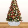 Silver and white Christmas tree skirt Ø68x25 cm by vidaXL, Christmas tree footmuff - Ref: Foro24-331305, Price: 31,01 €, Disc...