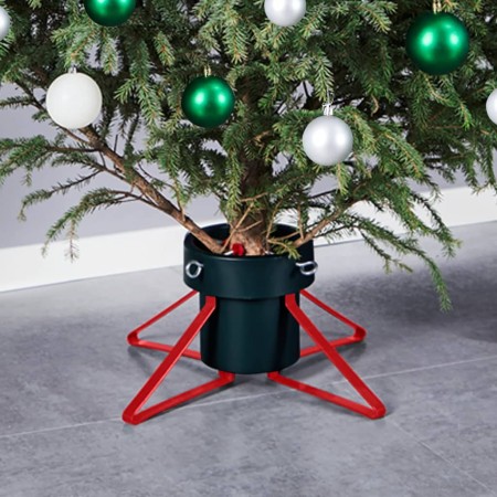 Soporte para árbol de Navidad verde y rojo 46x46x19 cm de vidaXL, Soportes para árboles de Navidad - Ref: Foro24-331310, Prec...