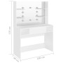 Make-up-Schminktisch mit LED-Leuchten, weißes MDF, 100 x 40 x 135 cm von vidaXL, Schlafzimmerkommoden - Ref: Foro24-331538, P...