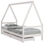 Estructura cama niños con cajones madera pino blanco 90x200 cm de vidaXL, Cunas y camas para niños - Ref: Foro24-834469, Prec...