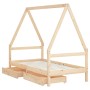 Estructura de cama infantil con cajones madera de pino 80x160cm de vidaXL, Cunas y camas para niños - Ref: Foro24-834474, Pre...