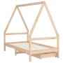 Estructura de cama infantil con cajones madera de pino 80x160cm de vidaXL, Cunas y camas para niños - Ref: Foro24-834474, Pre...