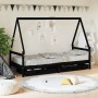 Children's bed frame with black pine wood drawers 80x200cm by vidaXL, Cribs and beds for children - Ref: Foro24-834467, Price...