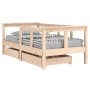 Children's bed frame with pine wood drawers 70x140 cm by vidaXL, Cribs and beds for children - Ref: Foro24-834411, Price: 110...