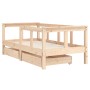 Children's bed frame with pine wood drawers 70x140 cm by vidaXL, Cribs and beds for children - Ref: Foro24-834411, Price: 110...