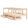 Children's bed frame with pine wood drawers 70x140 cm by vidaXL, Cribs and beds for children - Ref: Foro24-834411, Price: 110...