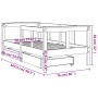 Children's bed frame with pine wood drawers 70x140 cm by vidaXL, Cribs and beds for children - Ref: Foro24-834411, Price: 110...