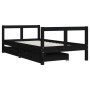 Children's bed frame and black pine wood drawers 80x160 cm by vidaXL, Cribs and beds for children - Ref: Foro24-834416, Price...