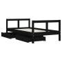 Children's bed frame and black pine wood drawers 80x160 cm by vidaXL, Cribs and beds for children - Ref: Foro24-834416, Price...