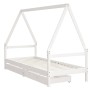 Estructura cama niños con cajones madera pino blanco 80x200 cm de vidaXL, Cunas y camas para niños - Ref: Foro24-834466, Prec...