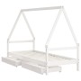 Estructura cama niños con cajones madera pino blanco 80x200 cm de vidaXL, Cunas y camas para niños - Ref: Foro24-834466, Prec...