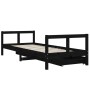 Children's bed frame with black pine wood drawers 80x200cm by vidaXL, Cribs and beds for children - Ref: Foro24-834407, Price...