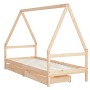 Children's bed frame with pine wood drawers 90x190 cm by vidaXL, Cribs and beds for children - Ref: Foro24-834477, Price: 159...