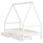 Children's bed frame and white pine wood drawers 80x160 cm by vidaXL, Cribs and beds for children - Ref: Foro24-834475, Price...