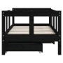 Estructura de cama niños con cajones madera pino negro 70x140cm de vidaXL, Cunas y camas para niños - Ref: Foro24-834413, Pre...