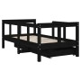 Estructura de cama niños con cajones madera pino negro 70x140cm de vidaXL, Cunas y camas para niños - Ref: Foro24-834413, Pre...